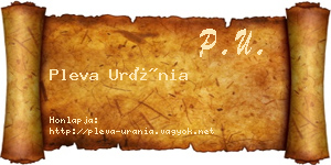 Pleva Uránia névjegykártya